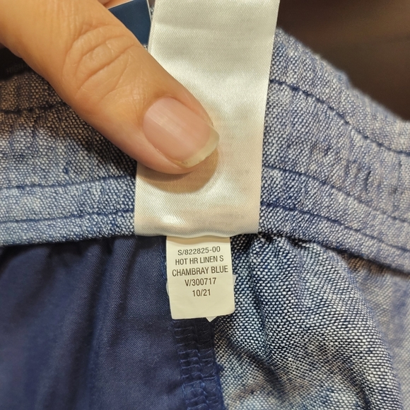 Old Navy Linen Shorts Womens Size 3XL Blue Flat Front Elastic Waist Pull On - Picture 16 of 16